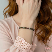 4MM Dragon Bloodstone Bracelet | Dainty Beaded Crystal Jewelry