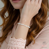 4MM Mother of Pearl Bracelet | Dainty Beaded Crystal Jewelry