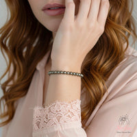 4MM Pyrite Bracelet | Dainty Beaded Crystal Jewelry