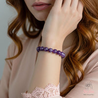 Chevron Amethyst Bracelet | Beaded Crystal Jewelry