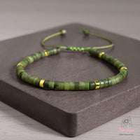 Nephrite Jade Bracelet | Layering Gemstone Heishi Beaded Bracelets