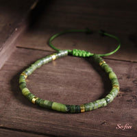 Nephrite Jade Bracelet | Layering Gemstone Heishi Beaded Bracelets