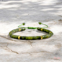 Nephrite Jade Bracelet | Layering Gemstone Heishi Beaded Bracelets