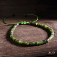 Nephrite Jade Bracelet | Layering Gemstone Heishi Beaded Bracelets