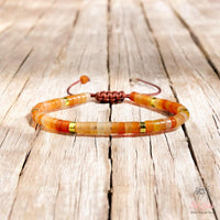 Carnelian Bracelet | Layering Gemstone Heishi Beaded Bracelets