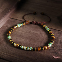 Tigerauge-Achat-Armband | Armbänder mit Heishi-Perlen aus Edelsteinen zum Kombinieren