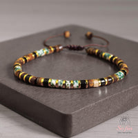 Tigerauge-Achat-Armband | Armbänder mit Heishi-Perlen aus Edelsteinen zum Kombinieren