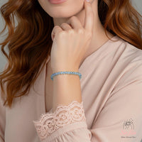 4MM Aquamarine Bracelet | Dainty Beaded Crystal Jewelry