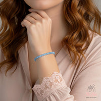 4MM Aquamarine Bracelet | Dainty Beaded Crystal Jewelry