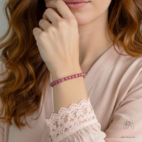 4MM Pink Rhodonite Bracelet | Dainty Beaded Crystal Jewelry