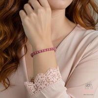 4MM Pink Rhodonite Bracelet | Dainty Beaded Crystal Jewelry