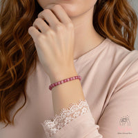 4MM Pink Rhodonite Bracelet | Dainty Beaded Crystal Jewelry