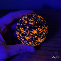 UV-Reactive Yooperlite Crystal Sphere Moon | Crystal Stone Decor