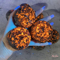 UV-Reactive Yooperlite Crystal Sphere Moon | Crystal Stone Decor