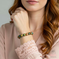 Floral Jasper Stretch Bracelet | Crystal Jewelry