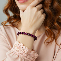 Magenta Tigers Eye Bracelet | Crystal Jewelry