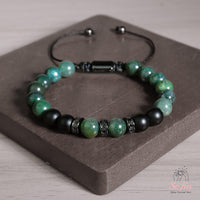 Jade & Onyx Beaded Bracelet | Layering Gemstone Jewelry
