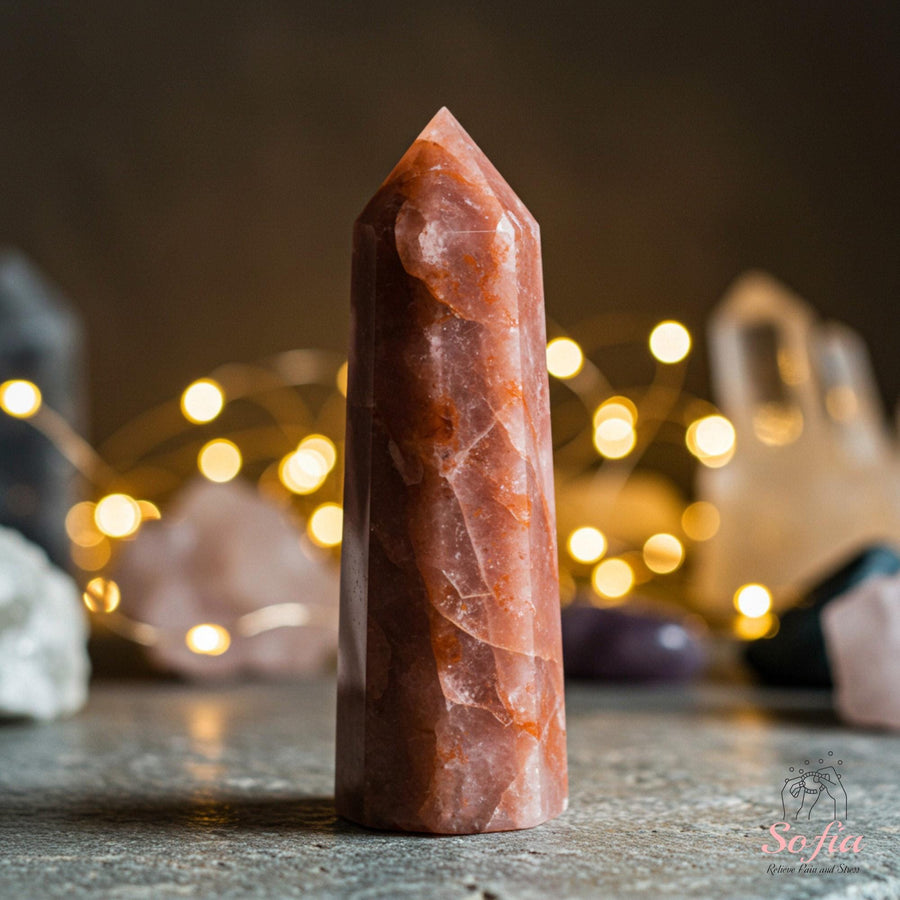 Fire quartz Crystal Tower | Healing Crystal Decor - photo 1
