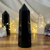 Obsidian Crystal Tower | Crystal Stone Decor