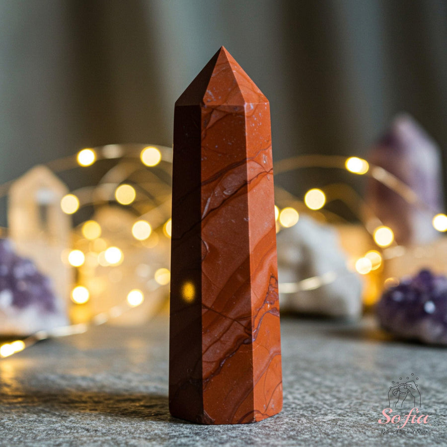 Red Jasper Crystal Tower | Healing Crystal Decor - photo 1