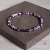 Amethyst Stretchy Bracelet | Layering Gemstone Heishi Beaded Bracelets