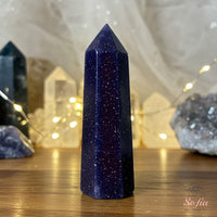 Blue Goldstone Crystal Tower | Crystal Stone Decor