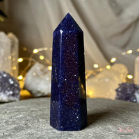 Blue Goldstone Crystal Tower | Crystal Stone Decor