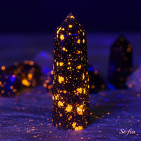 UV-Reactive Yooperlite Crystal Tower | Crystal Stone Decor