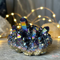 Titanium Angel Aura Quartz Cluster | Crystal Stone Decor