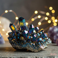 Titanium Angel Aura Quartz Cluster | Crystal Stone Decor
