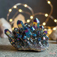 Titanium Angel Aura Quartz Cluster | Crystal Stone Decor