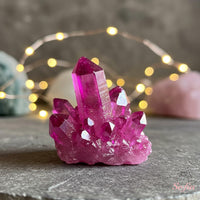 Pink Angel Aura Quartz Cluster | Crystal Stone Decor
