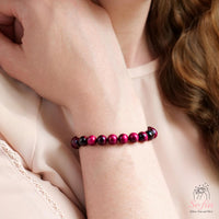Magenta Tigers Eye Bracelet | Crystal Jewelry