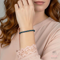4MM Azurite & Malachite Bracelet | Dainty Beaded Crystal Jewelry