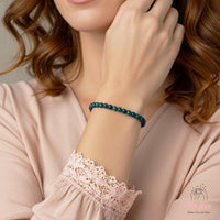 4MM Azurite & Malachite Bracelet | Dainty Beaded Crystal Jewelry
