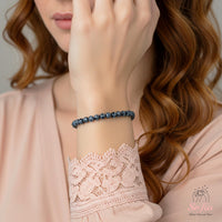 4MM Snowflake Obsidian Bracelet | Dainty Beaded Crystal Jewelry
