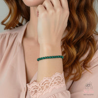 6 mm Malachit Armband | Zierlicher Perlen-Kristallschmuck