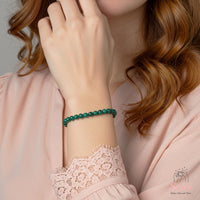6 mm Malachit Armband | Zierlicher Perlen-Kristallschmuck