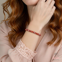 4MM Rotes Achat Armband | Zarter Perlenkristallschmuck