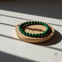 6 mm Malachit Armband | Zierlicher Perlen-Kristallschmuck