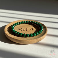 6 mm Malachit Armband | Zierlicher Perlen-Kristallschmuck