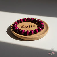 Magenta Tigers Eye Bracelet | Crystal Jewelry