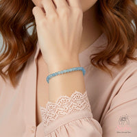 4MM Aquamarine Bracelet | Dainty Beaded Crystal Jewelry