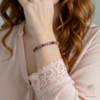 4MM Black Rhodonite Bracelet | Dainty Beaded Crystal Jewelry