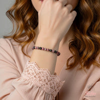 4MM Black Rhodonite Bracelet | Dainty Beaded Crystal Jewelry