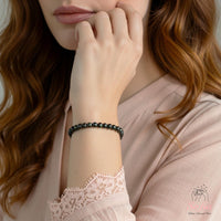 6MM Obsidian Bracelet | Dainty Beaded Crystal Jewelry