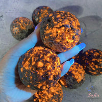 UV-Reactive Yooperlite Crystal Sphere Moon | Crystal Stone Decor