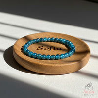 6MM Apatite Bracelet | Dainty Beaded Crystal Jewelry