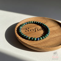 4MM Azurite & Malachite Bracelet | Dainty Beaded Crystal Jewelry