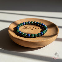 4MM Azurite & Malachite Bracelet | Dainty Beaded Crystal Jewelry